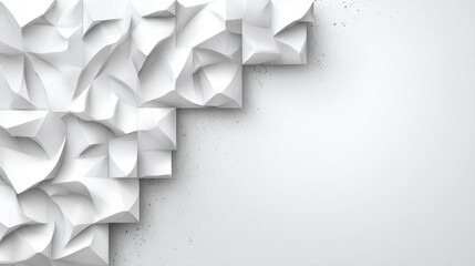 Abstract white architectural design with geometric shapes 