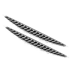 Grunge Tire Track Vector – Black Wheel Imprint and Road Texture