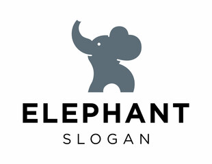 Logo about Elephant created using the CorelDraw application. on a white background.