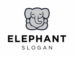 Logo about Elephant created using the CorelDraw application. on a white background.