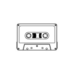 Fototapeta premium Retro vibes with a classic cassette tape illustration, perfect for music lovers & vintage style designs, evoking nostalgia for the 80s and 90s era