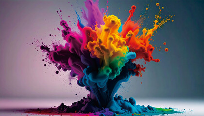Abstract Color Burst Paint Splash Creative Design Background