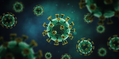 Microscopic View of Coronavirus Pathogen