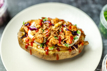 Golden Baked Smoky Grilled Potato with Sea Salt.