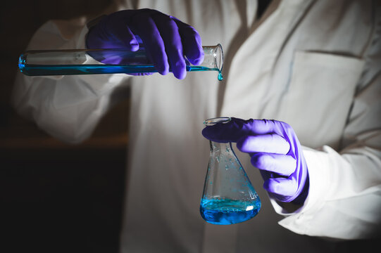 Medical Research Laboratory. A Female Scientist Analyzing samples.