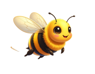  Playful 3D Cartoon Bee Character Flying with a Happy Expression