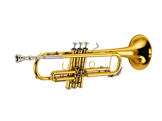 Fototapeta premium Trumpet on transparent and white background.