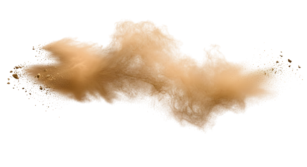 Desert Sand Dust Cloud Effect on Transparent Background for Explosions and Wind