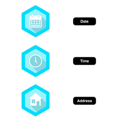 date, time, address icons.vector and editable