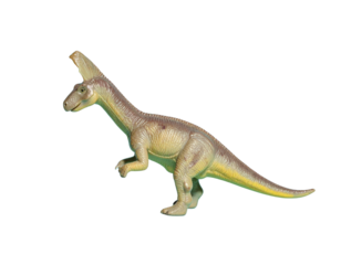  Isolated Worn Plastic Diplodocus Dinosaur Toy with Faded Colors