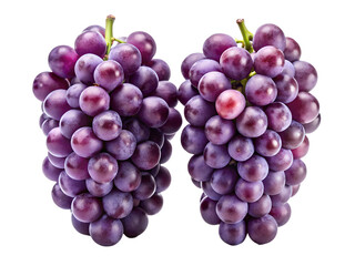 Fototapeta premium purple grapes isolated on transparent white background full depth of field clipping path
