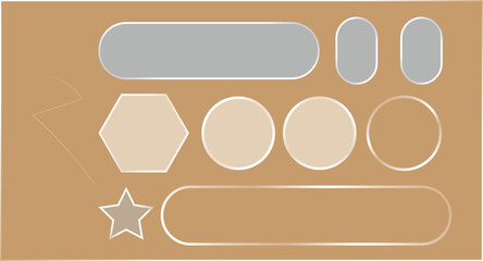 Geometric glasses shapes with soft gradients on a neutral background abstract beige.