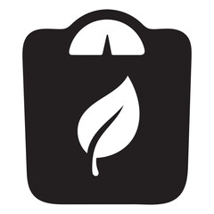 Weight Scale with Leaf Silhouette – Minimal Vector Icon for Healthy Weight