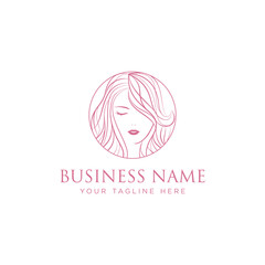Elegant Woman Beauty Hair Logo