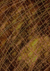 Abstract textured surface with intersecting diagonal lines in earthy tones. A layered, grunge-style pattern suitable for backgrounds, design elements, or artistic projects.