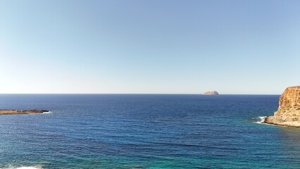 Balos bay on Crete (Greece) with crystal clear blue water and beautiful landscape