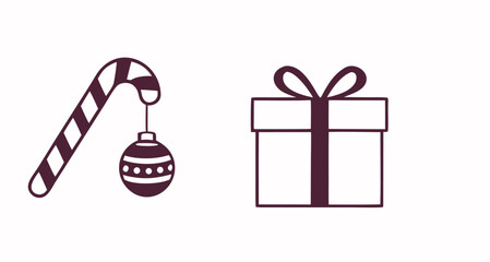 Minimal Christmas Vector Icon Set  Christmas Icons Collection  Holiday Vector Icons Pack 