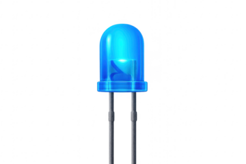 Blue led light emitting diode component glowing