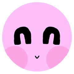 vector illustration of a pink cute emoji's