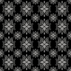 Tiny flowers seamless pattern. Black and white ditsy repeated pattern. Floral background for textile print, fabric swatch, dress ornament, clothes design ornament. Vector cute romantic ditzy wallpaper