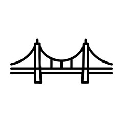Black outline of a bridge icon vector design element