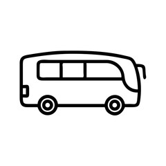 Bus outlined in black providing transport services