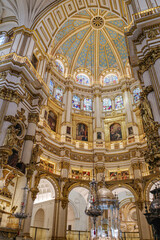 Obraz premium Granada, Spain - 21 Oct 2025: Interior of the Santa Maria de la Encarnacion Cathedral of Granada