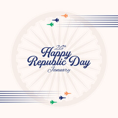 Background Vector illustration of Happy Republic Day Sale social media feed template