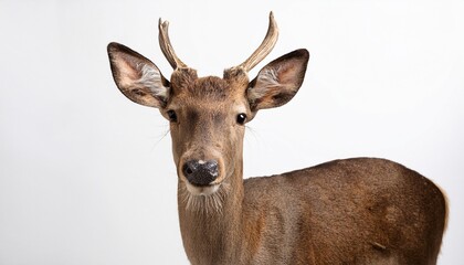 browantlered deer on white background