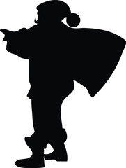 Christmas spirit silhouette of a gift-giver