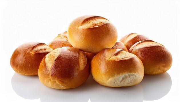 bread rolls small buns on white background