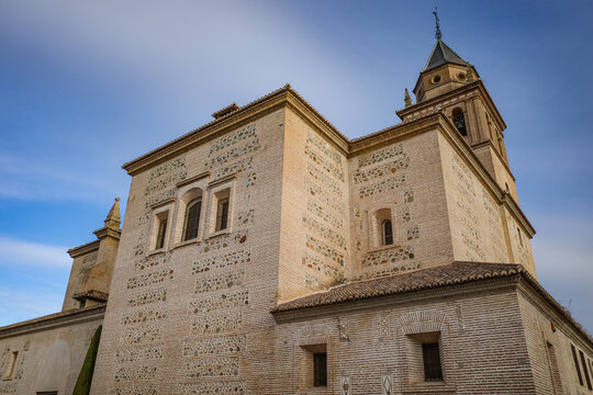 Granada, Spain - 21 Oct 2025: Palacio de Carlos V and Museo de Bellas Artes, La Alhambra, Granada