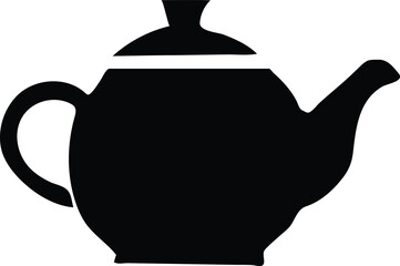 Black Ceramic Tea Pot Silhouette Illustration