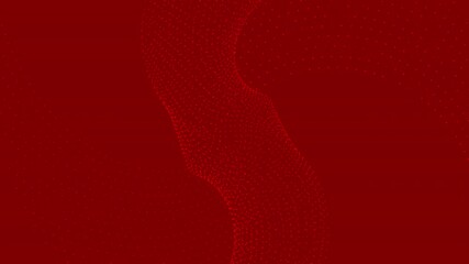 Abstract dark red animation featuring glowing red particles forming a vertically twisting and rolling motion. The smooth vertical wave pattern creates depth, rhythm, and futuristic digital aesthetics. - Powered by Adobe