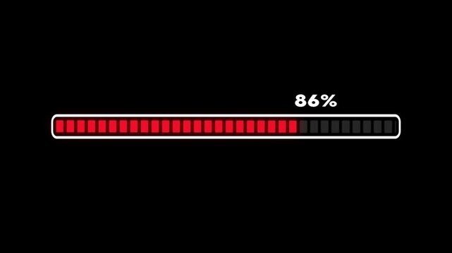 Bright red Loading Bar Animation &ndash; Glowing Effect Progress