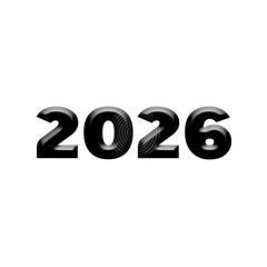 2026 Premium Number Text Effect for New Year Design PNG