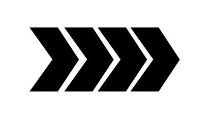 Four black chevron arrows pointing to the right in a sequence on a white background.