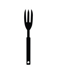fork knife and spoon black