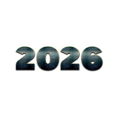 2026 Premium Number Text Effect for New Year Design PNG