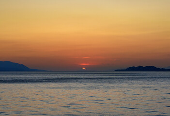 sunset over the sea loutraki city