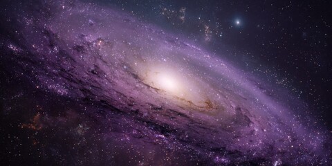 Fototapeta premium Stunning Purple Galaxy with Stars and Cosmic Dust Capturing the Beauty of the Universe in Deep Space Imagery