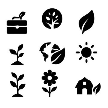 ecology icons set  business icons 
