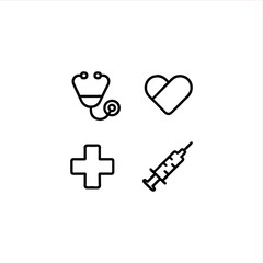 Clean Medical Icons Symbolizing Healthcare, Medicine, and Wellness Promotion for Modern Healthcare Businesses and Digital Health Platforms