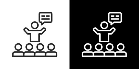 Mentoring Icon Set. Clean Line Design With Light And Dark Versions For Versatile Use.