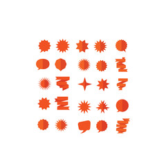 Illustration of collection of orange geometric shapes, perfect for design projects