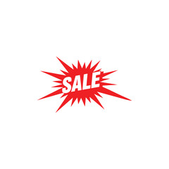 Illustration of red sale explosion to attract customers and increase sales revenue now