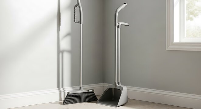 Clean home with stylish broom and dustpan set - Powered by Adobe