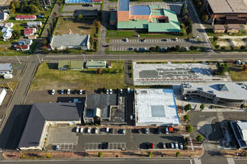 Aerial View of Otoineppu Village, Hokkaido – Rural Town and River Landscape