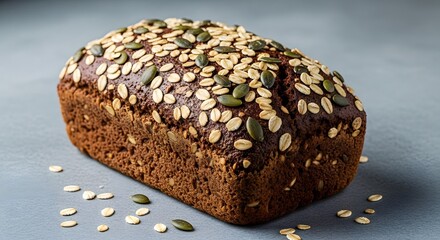 Freshly baked slices of wheat bread topped with sesame and poppy seeds are a healthy breakfast snack