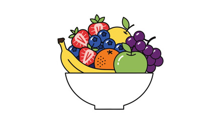 Bowl of Fresh Fruits Healthy Eating and Colorful Display